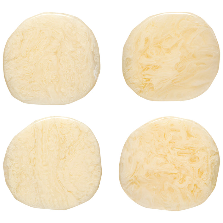 Ivory-Resin Coasters Set of 4