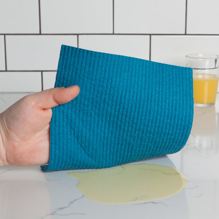 Ocean Blue and Gold Sponge Cloths Set of 2