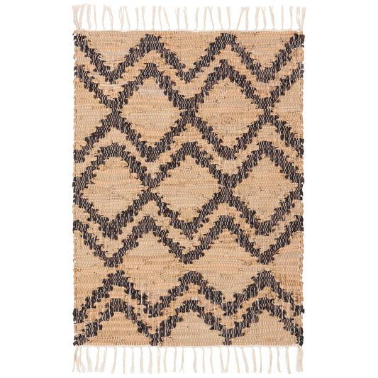 Tetra Recycled Leather Chindi Rug 2 x 3 ft