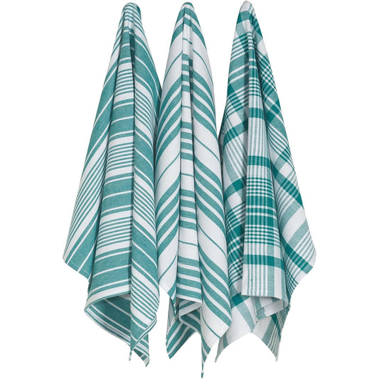 Jumbo Peacock Green Dishtowels Set of 3