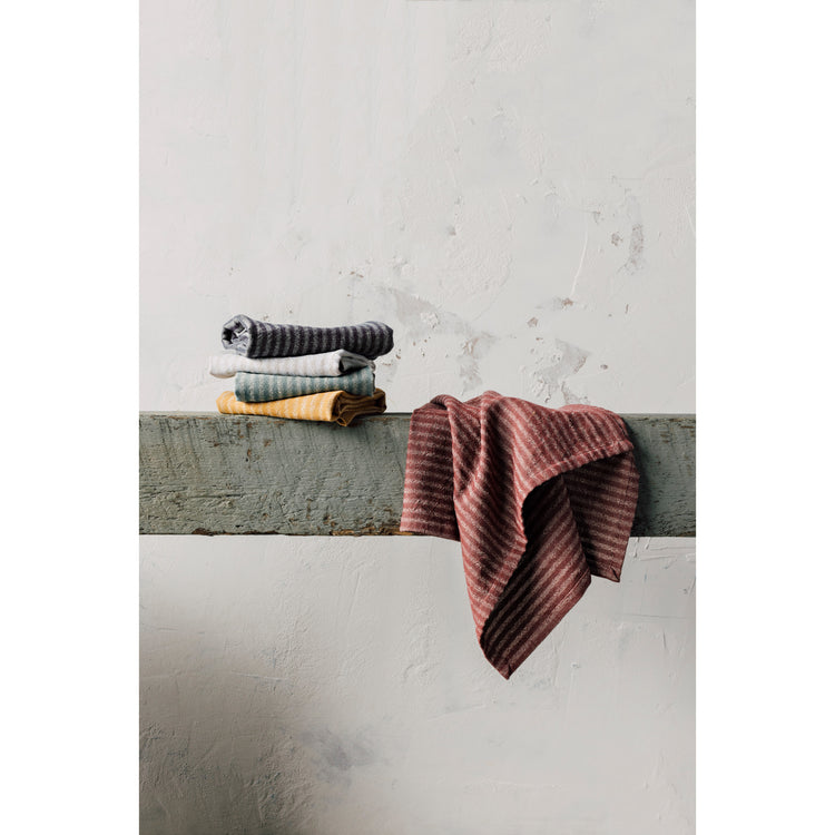 Jade Stripe Linen-Cotton Dishtowel