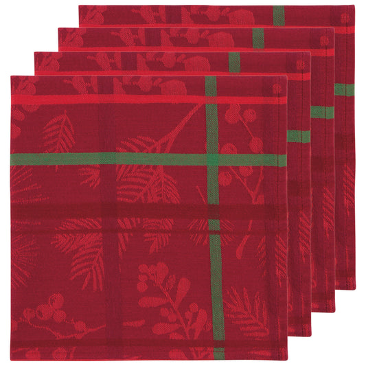 Winterberry Christmas Jacquard Napkins Set of 4