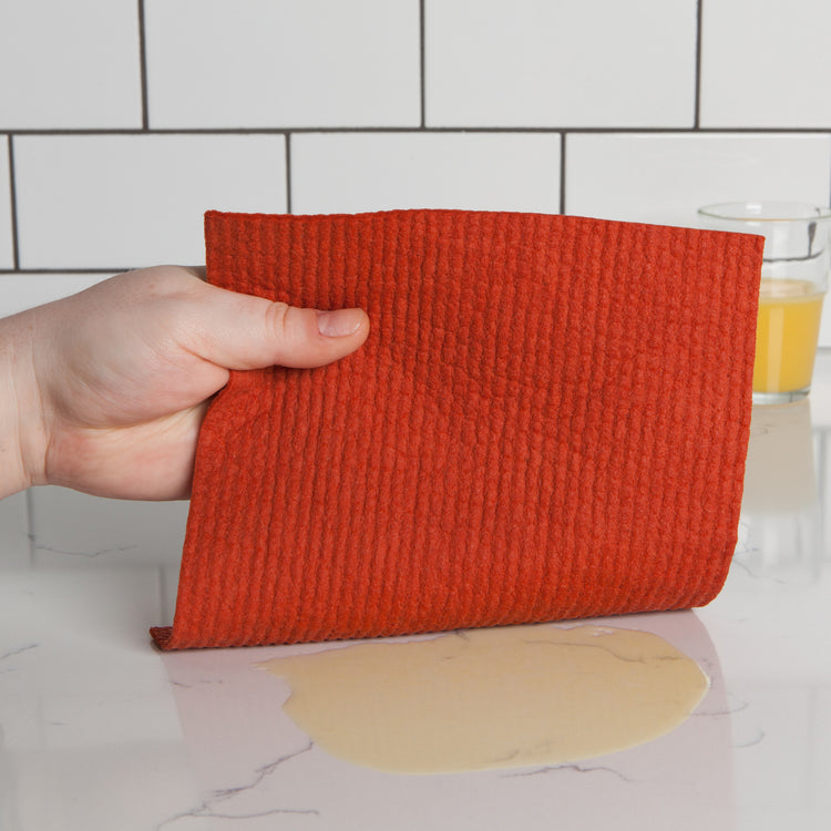 Rust and Sky Blue Dishcloths Set of 2