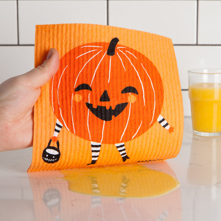 Boo Crew Pumpkin Swedish Dishcloth