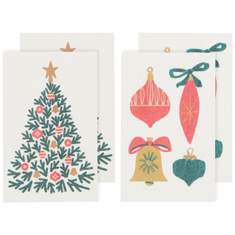 Festive Fir Christmas Pop Up Sponges Set of 4 Assorted