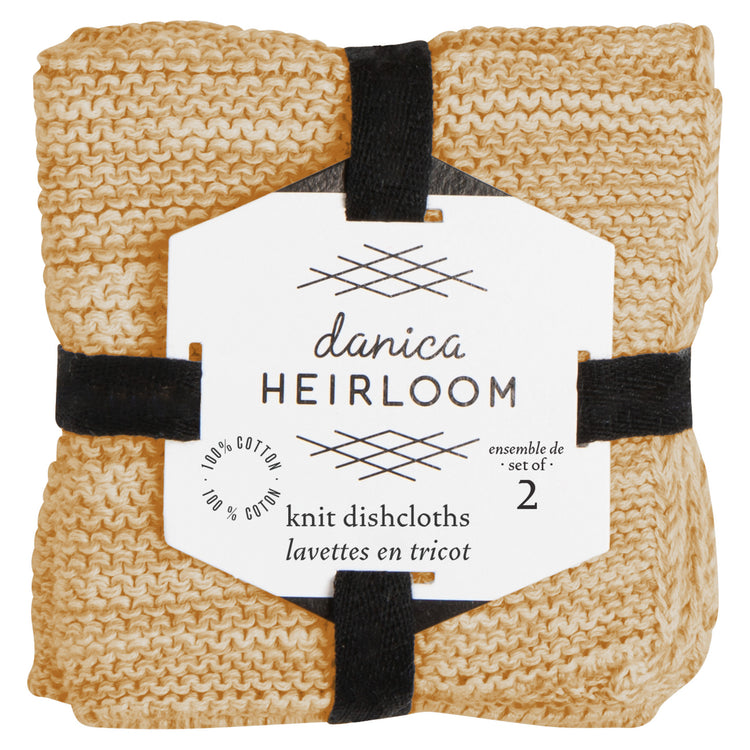 Ochre Knit Dishcloths Set of 2