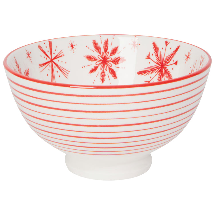 Snowflakes Stamped Christmas Bowl 4 inch