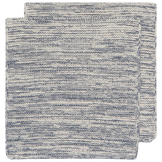 Midnight Blue Knit Dishcloths Set of 2