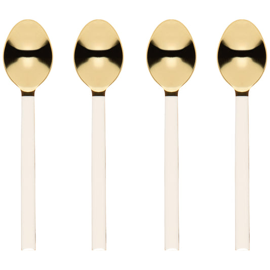 Dessert Spoons Set of 4 - Ivory/Gold