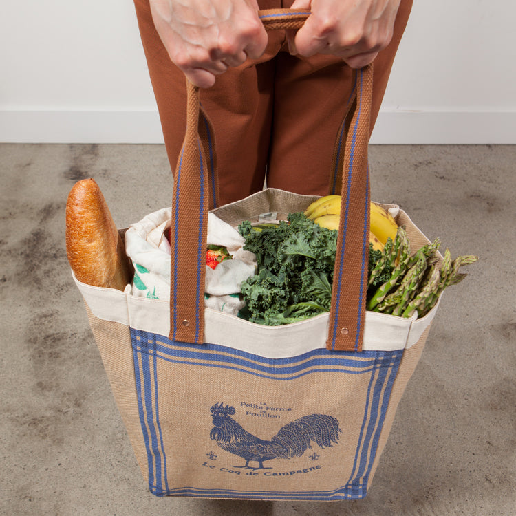 Rooster Francaise Shopping Tote Laminated Lining