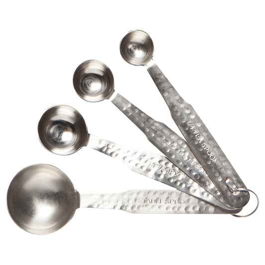 Silver Hammered Measuring Spoons Set of 4