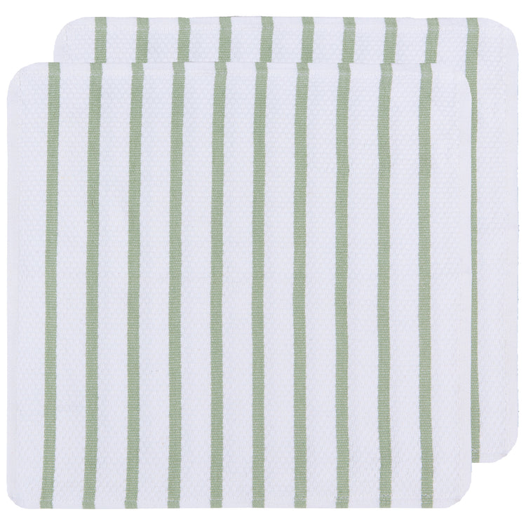 Basketweave Sage Green Dishcloths Set of 2