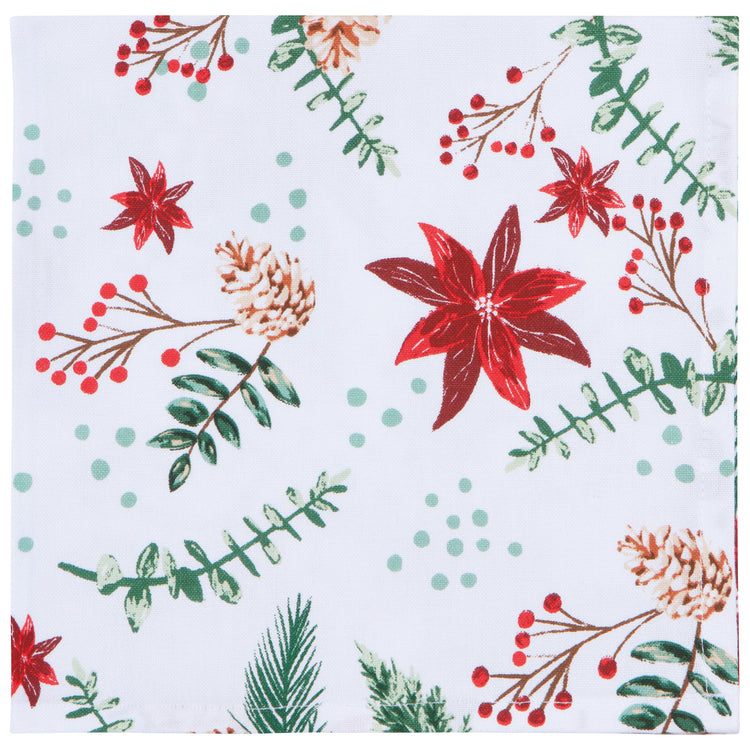 Poinsettia Printed Napkins Set of 4