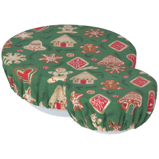 Christmas Cookies Bowl Covers Set of 2