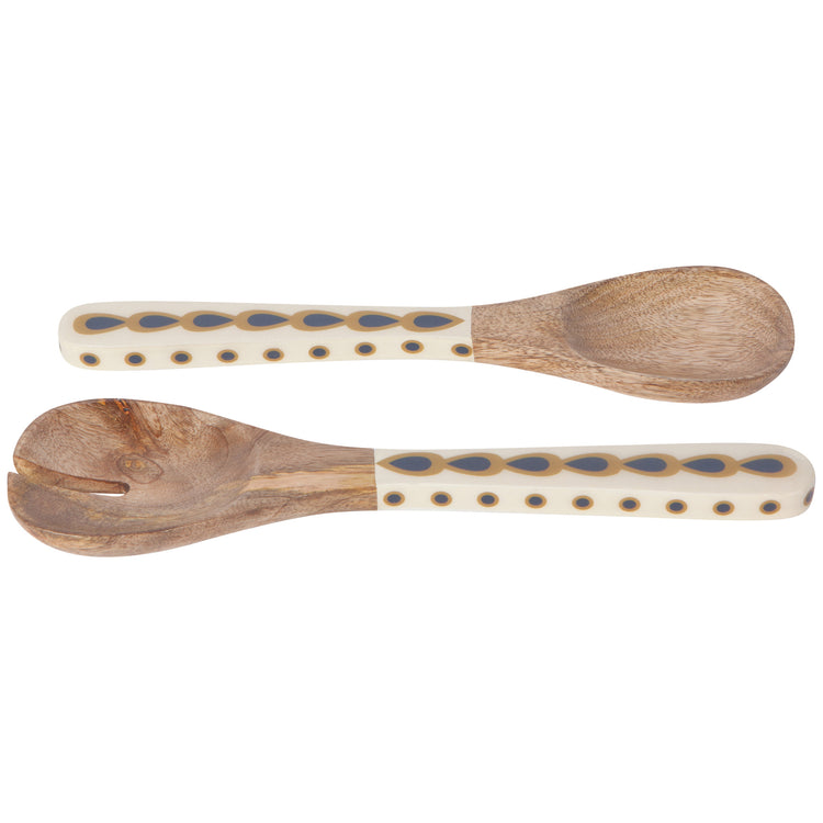 Flight Of Fancy Mango Wood Salad Servers Set of 2