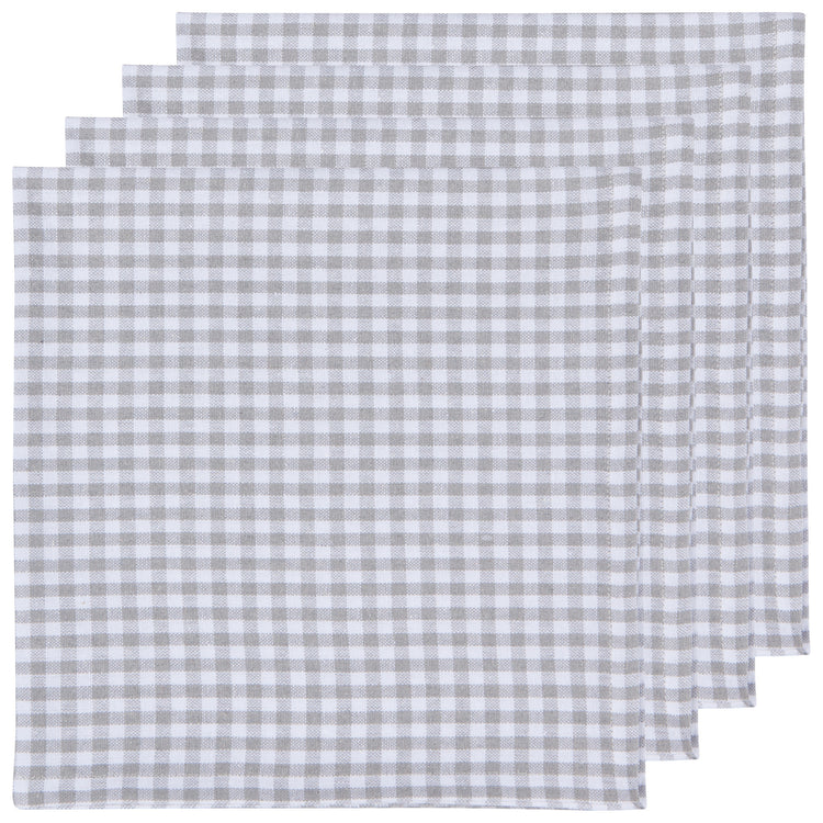 Second Spin Gray Gingham Napkins Set of 4