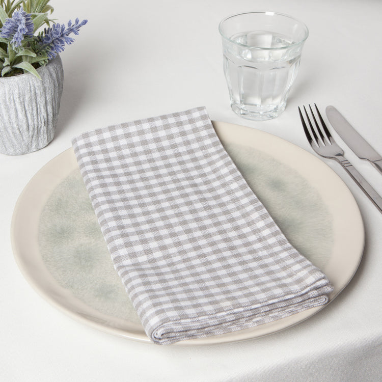 Second Spin Gray Gingham Napkins Set of 4