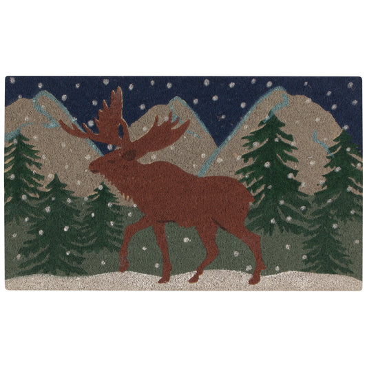 Winter Moose Coir Fibre Doormat
