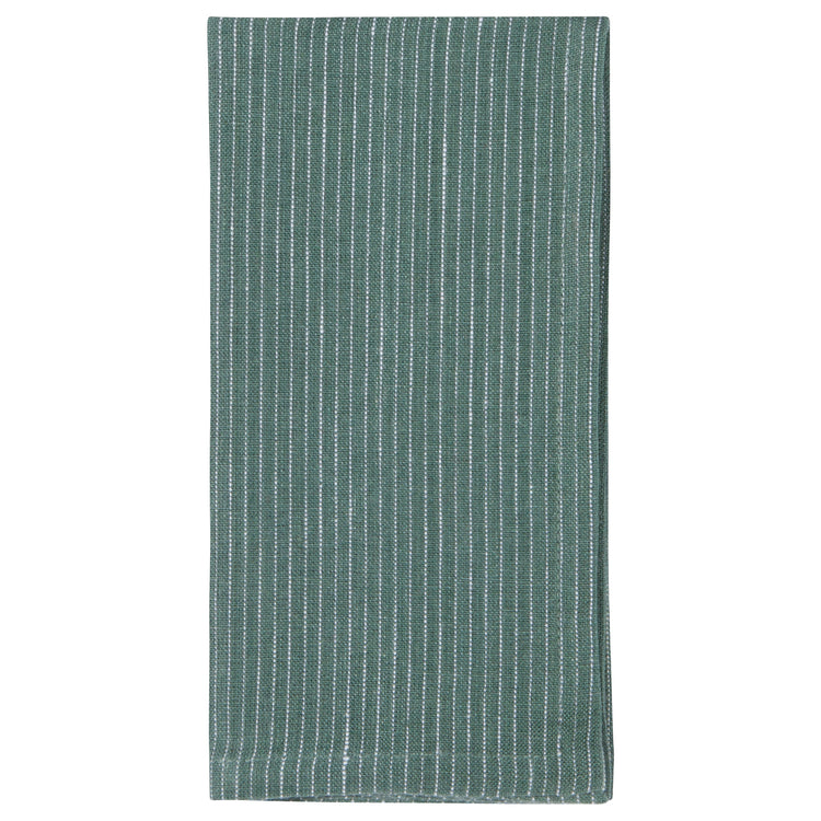 Jade Pinstripe Linen Napkins Set of 4