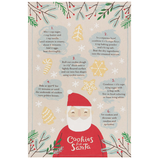 Cookies for Santa Cotton Dishtowel