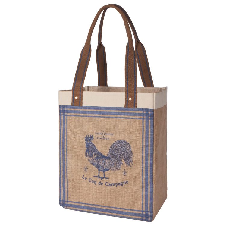 Rooster Francaise Shopping Tote Laminated Lining