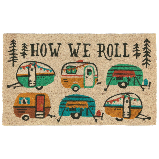 Happy Camper Coir Fibre Doormat