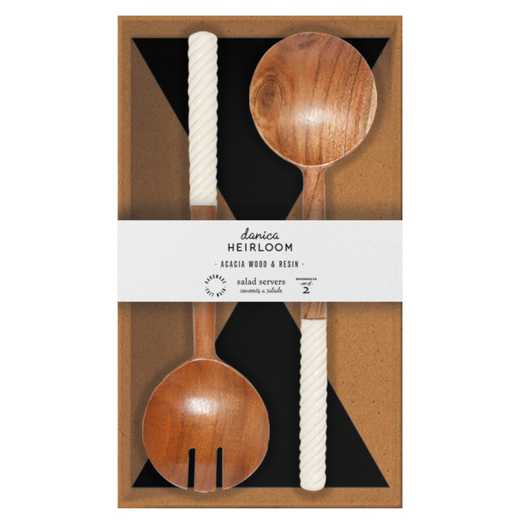 Resin Acacia Wood Salad Servers Set of 2