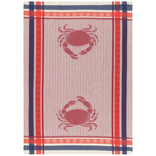Crab Woven Jacquard Dishtowel