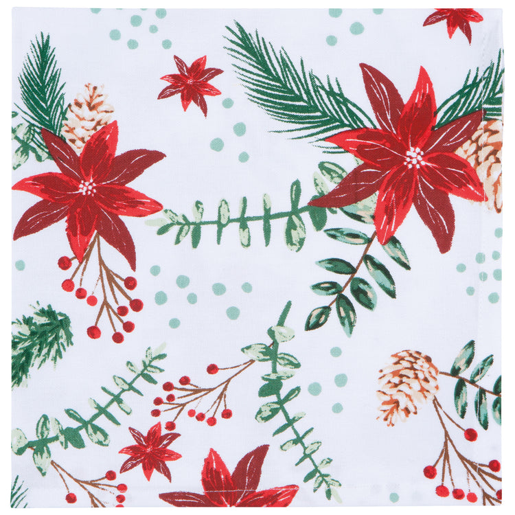 Poinsettia Printed Napkins Set of 4