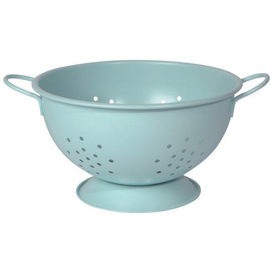 Matte Steel Robins Egg Blue Colander Large