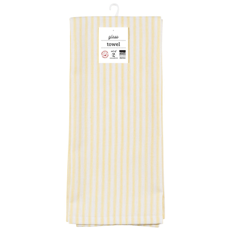 Glass Lemon Yellow Dishtowels Set of 2