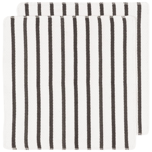 Basketweave Black Dishcloths Set of 2