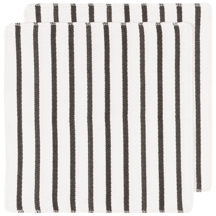 Basketweave Black Dishcloths Set of 2