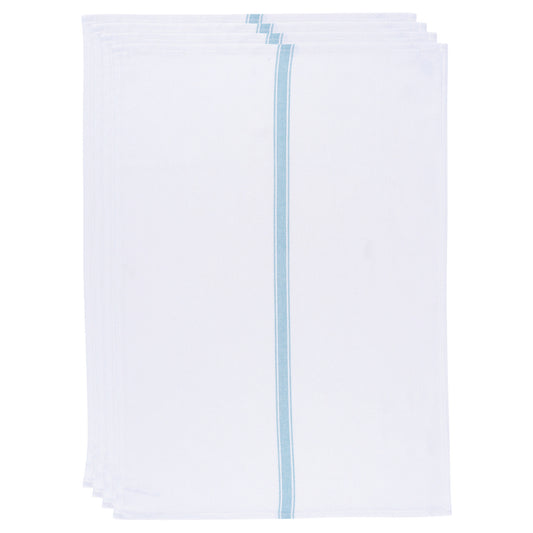 Brooklyn Stripe Turquoise Dishtowels Set of 4