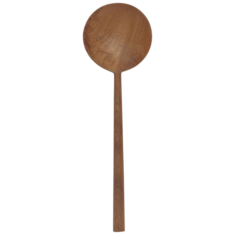 Teak Wood Round Salad Servers Set of 2