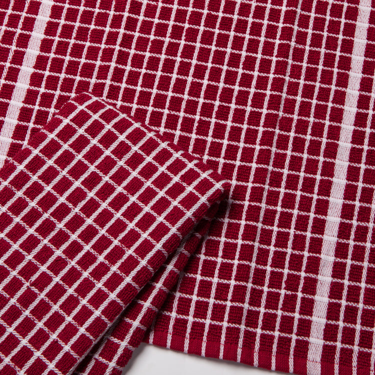 Terry Dishtowels Carmine Red Set of 2