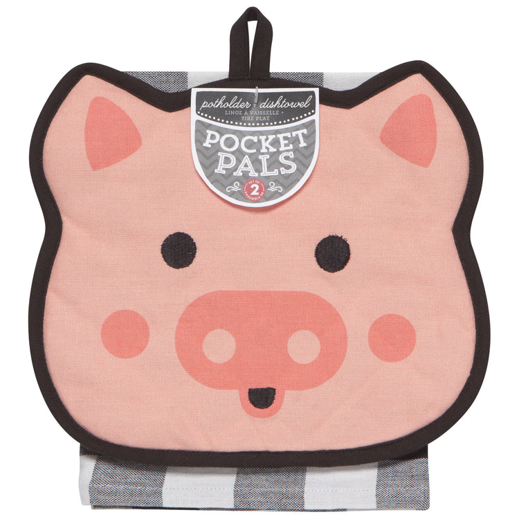 Penny Pig Pocket Pals Potholder and Dishtowel Set of 2
