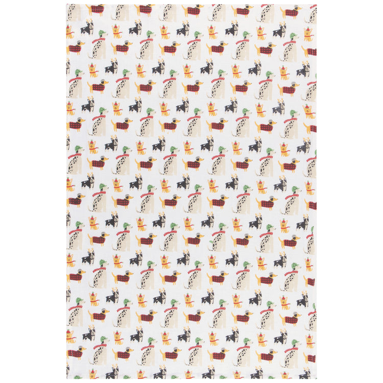 Yule Dogs Bakers Floursack Dishtowels Set of 3