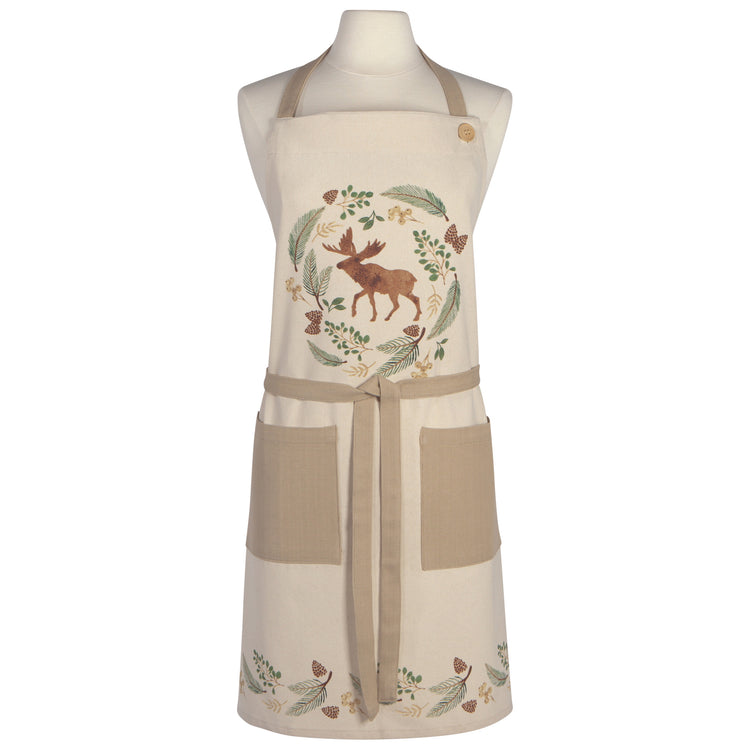 Winter Moose Spruce Apron