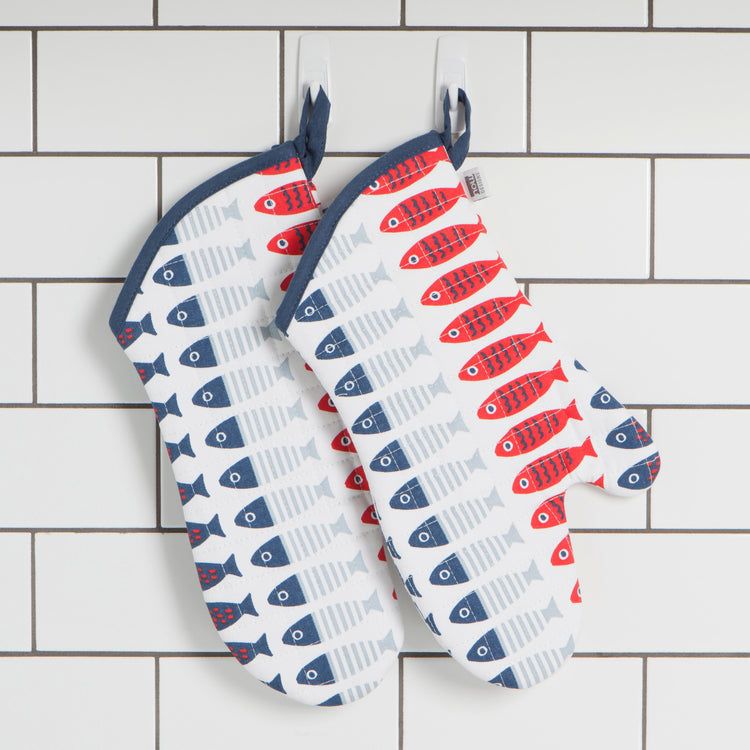 Little Fish Chef Quilted Oven Mitt