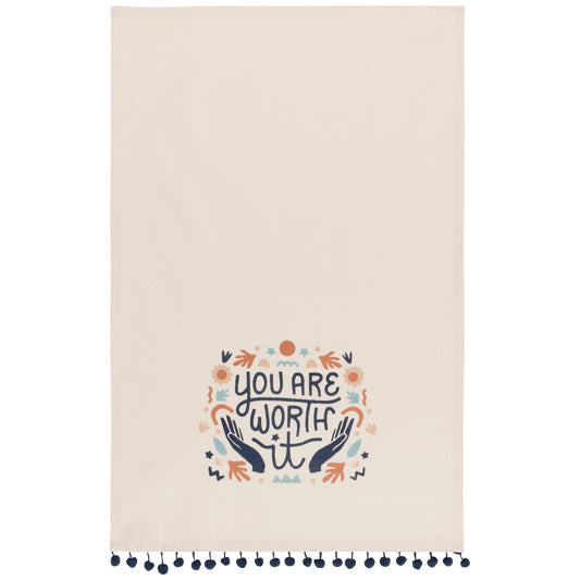 You Are Worth It Decorative Dishtowel