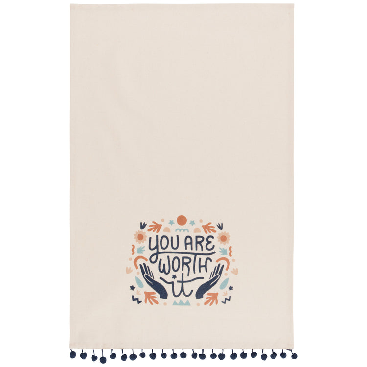 You Are Worth It Decorative Dishtowel