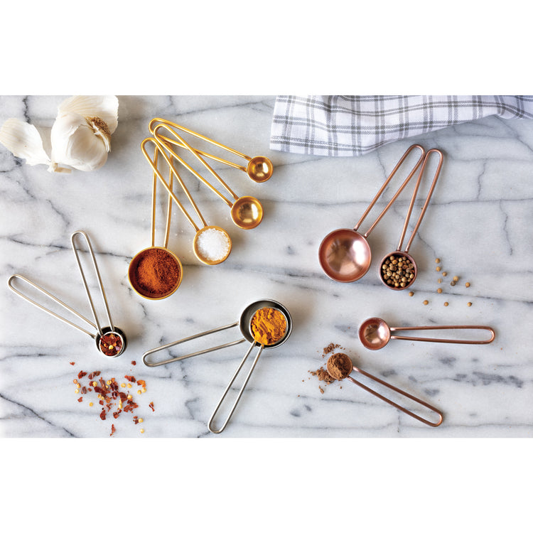 Stainless Steel Rose Gold Measuring Spoon Set of 4
