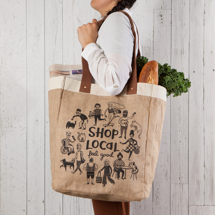 Shop Local Shopping Tote Laminated Lining