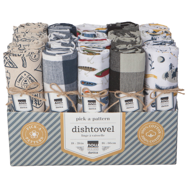Lodge Dishtowels Set of 20 with Counter Display Unit