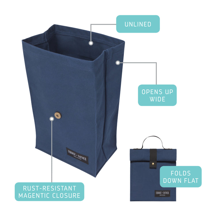 Forage And Gather Blue Lunch Bag