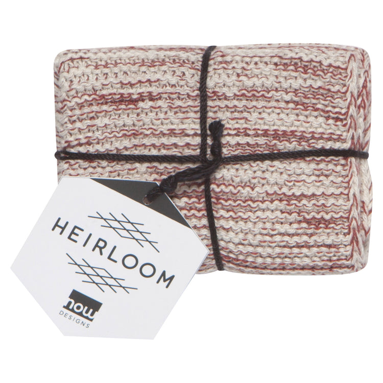 Wine Knit Dishcloths Set of 2