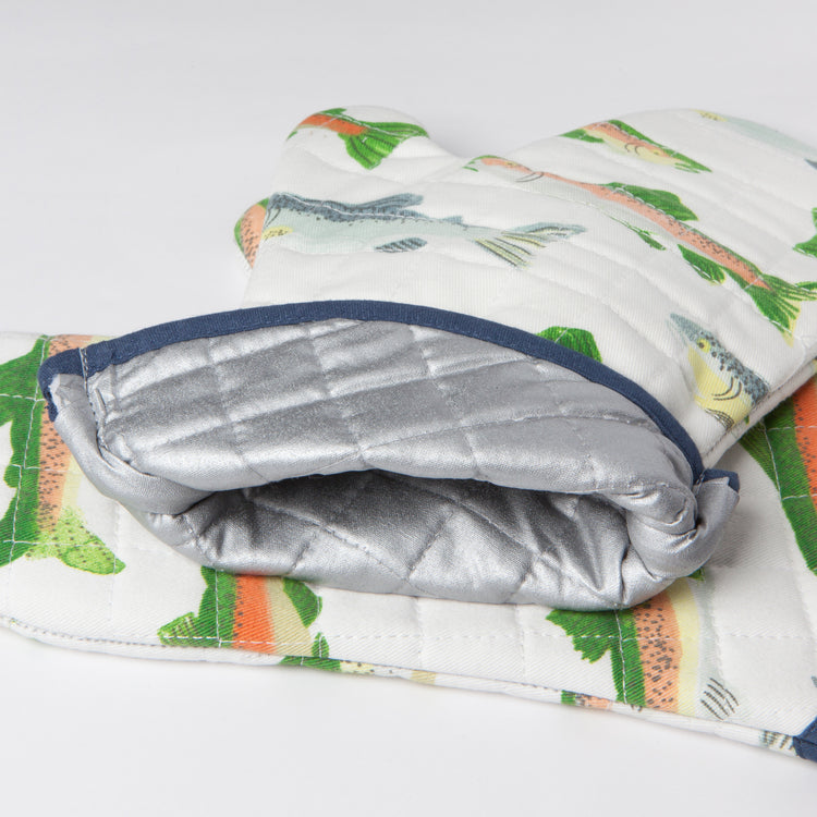 Gone Fishin Chef Quilted Oven Mitt