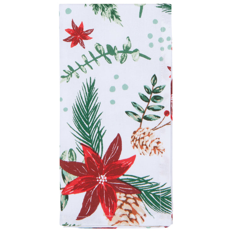Poinsettia Printed Napkins Set of 4