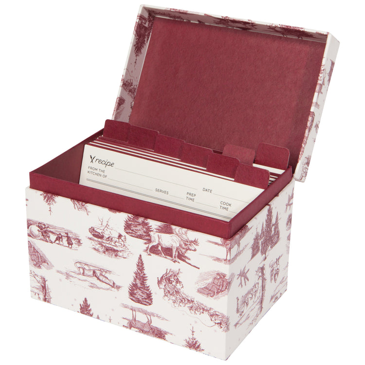 Winter Toile Recipe Card Box